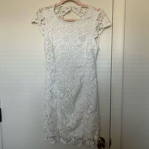 White lace mini dress